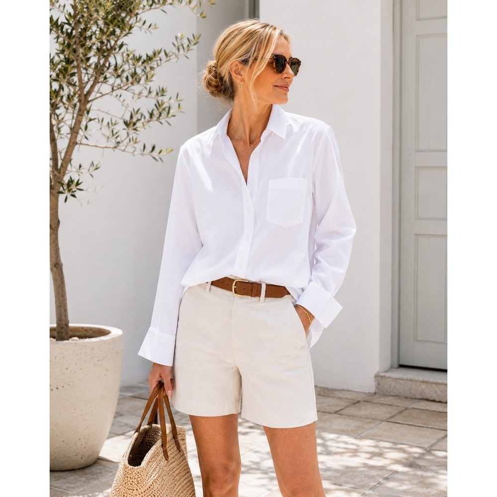 Derek Lam 10 Crosby XL White Cotton Button Down Shirt Relaxed Poplin Convertible